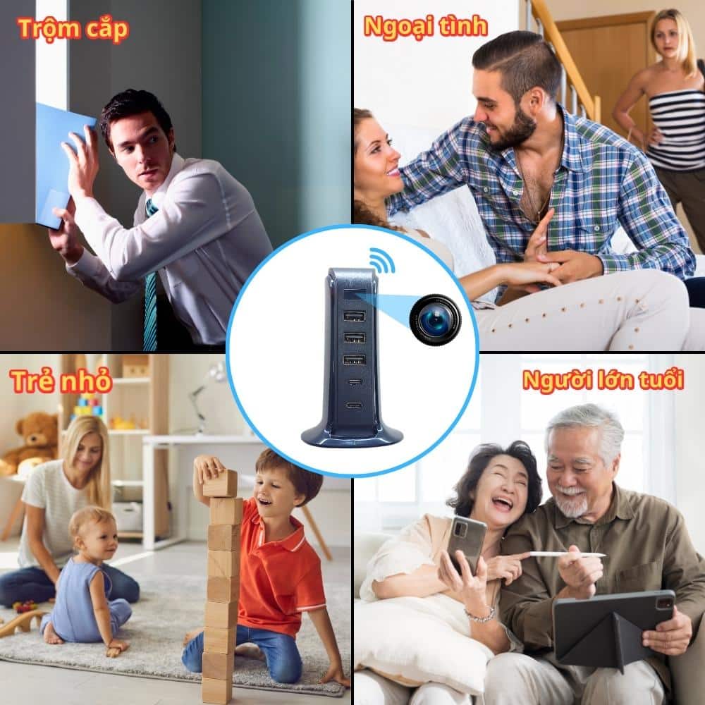 camera wifi ổ cắm xạc usb có thể giúp quý bạn theo dõi, giám sát , quản lý nhân viên, con cái, người già một cách dễ dàng và thuận tiện